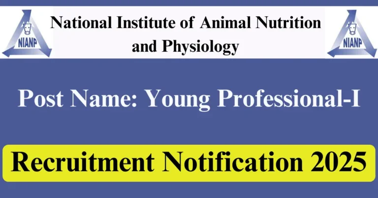 NIANP Recruitment 2025 – Walk-in Interview for 01 Young Professional-I Post